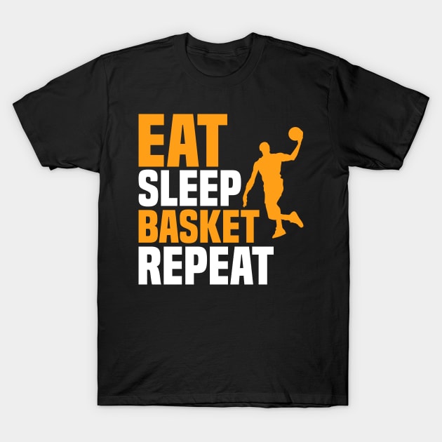 Eat Sleep Basket Repeat T-Shirt by Hiyokay